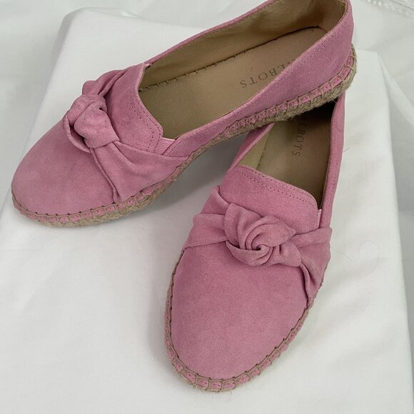 Talbots Women's Izzy Knot Espadrilles Shoes Size 7 Pink Suede Leather Cushioned - Picture 8 of 14